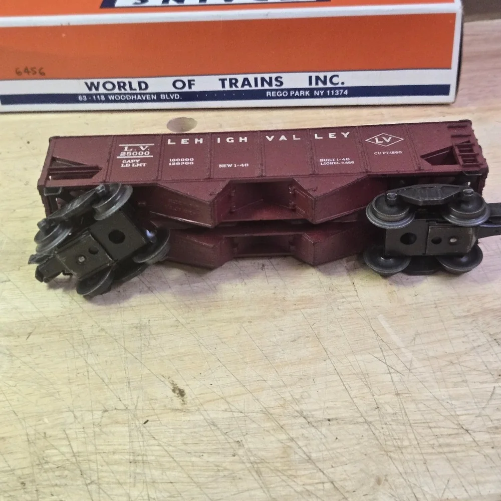 Lionel 6456 Lehigh Valley 25000 Maroon Hopper Car Postwar O Gauge w WOT box